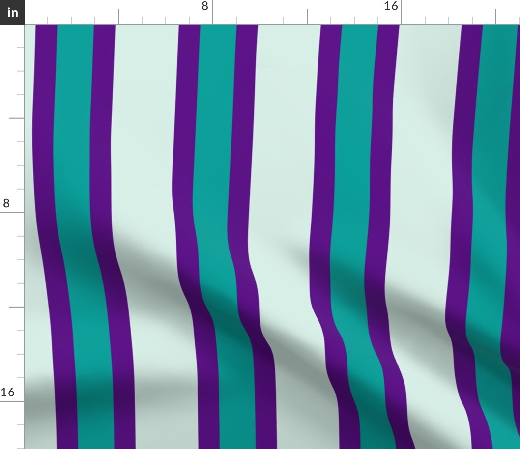 Outlined Stripes // x-large print // Celestial Aqua & Plum Pearl Vertical Lines on Ocean Whisper