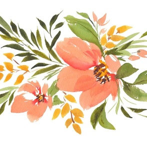 Peach Bouquet Tea Towel