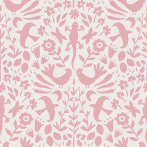 Nature's Fiesta (medium), off-white and soft pink