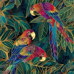 Rainforest Parrots Playing
