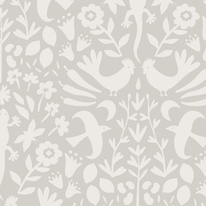 Nature's Fiesta (xlarge), warm neutral grey and off-white