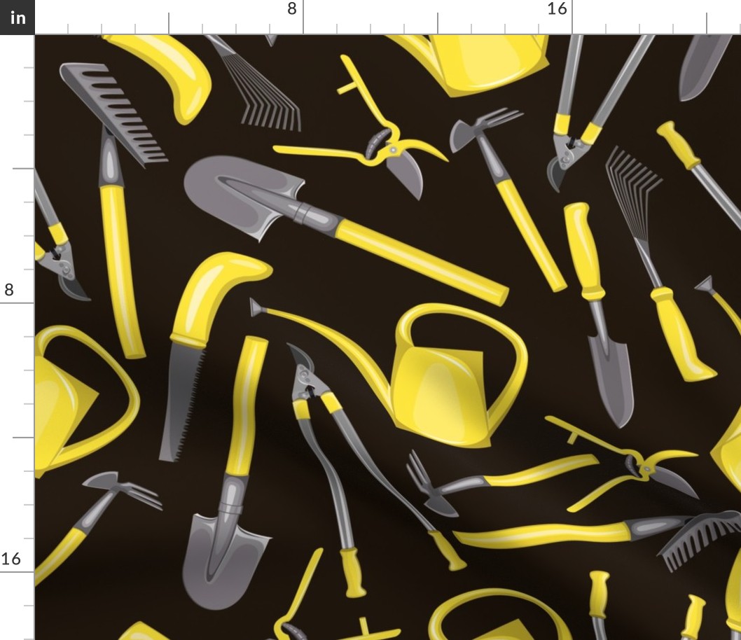 pattern with garden tools