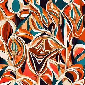 Abstract peach green brown colors