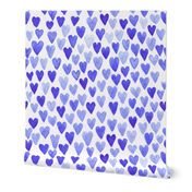 Watercolor Blue Hearts