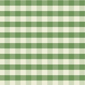 Green and Cream Coordinate Plaid 1.5 x 1.5