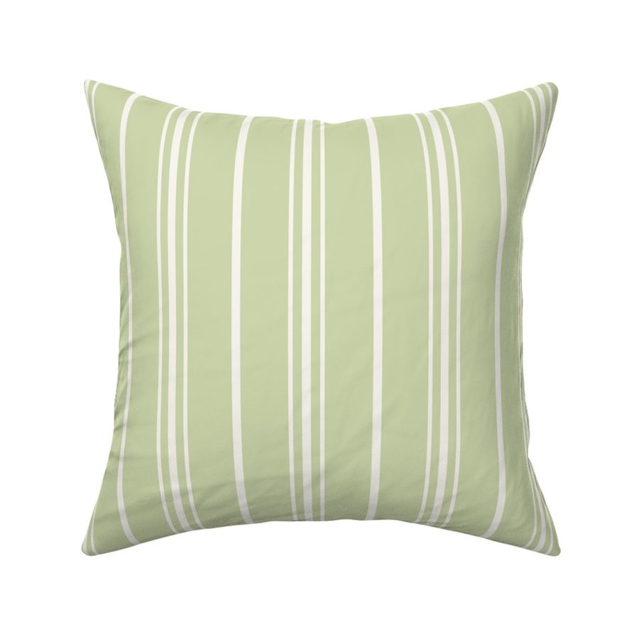 Soft Green and Cream Rococo Stripe