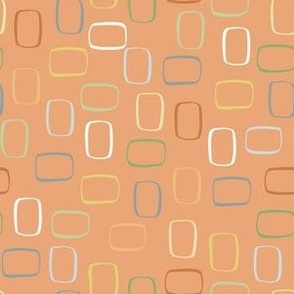 Scattered Rectangles Dark Peach 6x6 - Simple Abstract Shapes - 1202451