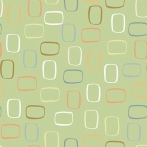 Scattered Rectangles Light Sage Green 6x6 - Simple Abstract Shapes - 1202459
