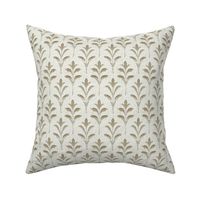 (small 2.4x3.6,textured) Laurel Branch / Block Print Effect / Olive on Off-white WGD-130 Victorian Lace palette /small scale 