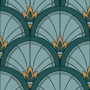 Ancient Egyptian Papyrus // Teal // 12