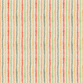 Water color gender neutral quirky stripes. Green, orange, yellow, red 6"
