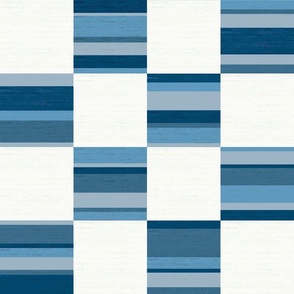 Checkered  Squares - Blue & White