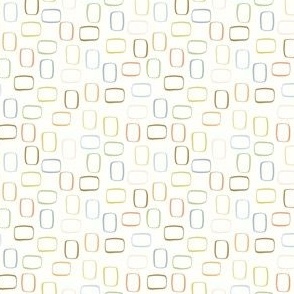 Scattered Rectangles Tan and White 3x3 - Mini Pastel Geometric Shapes - 1202456