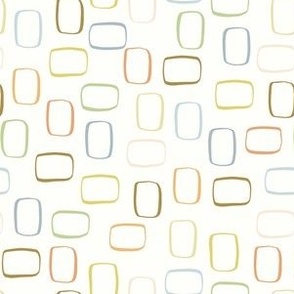 Scattered Rectangles Tan and White 6x6 - Kids Simple Abstract Shapes - 1202455