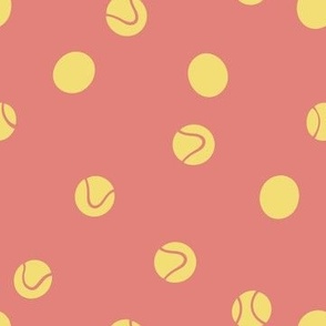 Small - Tennis Balls in the Air - Love Tennis - Preppy Bouncing Balls - Red x Pink x Yellow