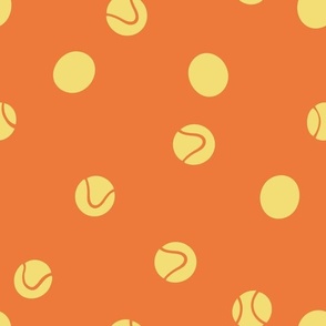 Small - Tennis Balls in the Air - Love Tennis - Preppy Bouncing Balls - Roland Garros French Open  - Orange Red Clay