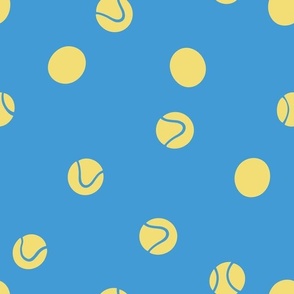 Small - Tennis Balls in the Air - Love Tennis - Preppy Bouncing Balls - Australian Open Us open Blue x Yellow