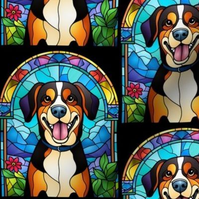 sunsetworks_happy_Entlebucher_Mountain_Dog_in_stained_glass