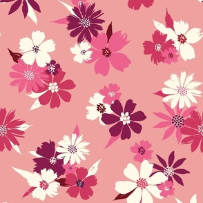 L-LAY ME DOWN IN THE FLOWERS_1A-graphic florals-valentines-love-floral-botanical-leaves-red,peach-pink