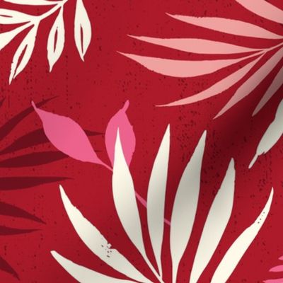 L-2A-FRONDLY_2A--valentines-palm leaf-palm fronds-caribbean-tropical-peach-pink-red- textured-leaves