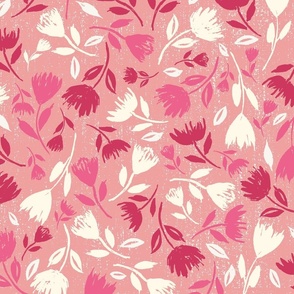 L-3A-WILD AND FREE_3A--floral-botanical-valentines-bright-flowers-bedding-home decor-cot-pink-peach-red