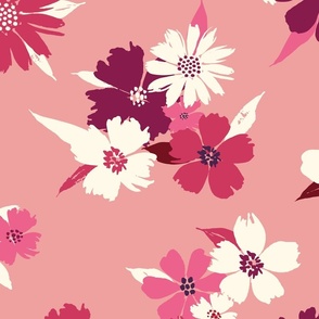 XL-1A-LAY ME DOWN IN THE FLOWERS_1A--valentines-floral-botanical-flower-love-hot pink-graphic flowers-pink-red-peach
