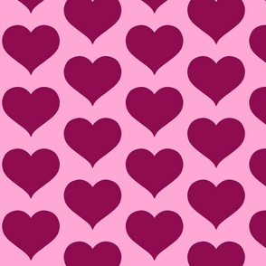 Mulberry hearts on pink