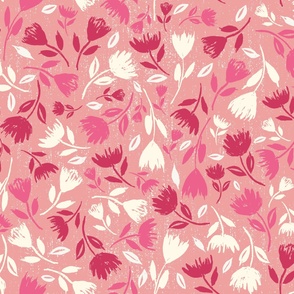 XL-3A-WILD AND FREE_3A--floral-botanical-valentines-bright-flowers-bedding-home decor-cot-pink-peach-red