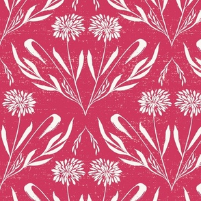 L-6A-PAINT ME FLORAL-6A--damask-red-pink-elegant floral-leaves-botanical-home decor-damask-vintage floral