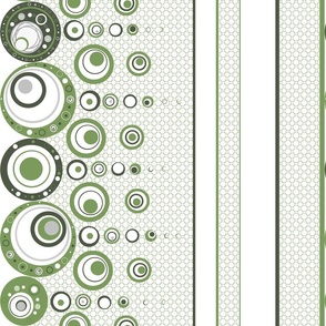 Retro pattern in hvertical stripes of green and white