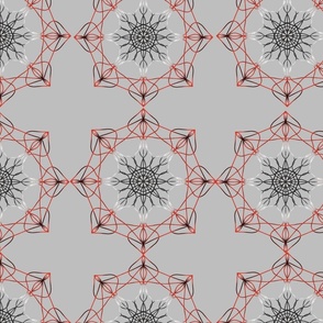 geometric mandala gray background