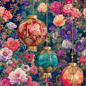 Stunning Japanese Flower Garden Paper Lanterns