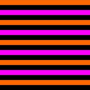 Vegas 1970 1 Inch Horizontal Stripe Magenta Pink, Orange and Black