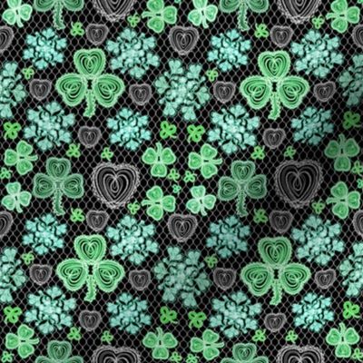 Shamrock Irish Lace (Black Green small scale) 