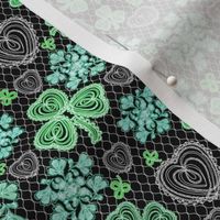 Shamrock Irish Lace (Black Green small scale) 