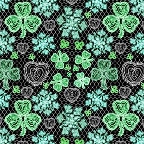 Shamrock Irish Lace (Black Green small scale) 