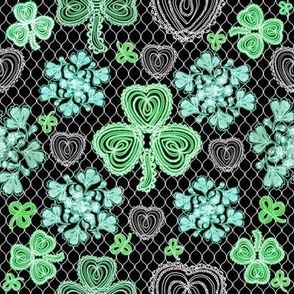 Shamrock Irish Lace (Black Green) 