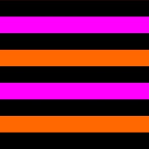Vegas 1970 2 Inch Horizontal Stripe Magenta Pink, Orange and Black