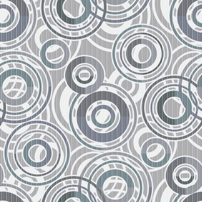 Retro pattern of circles and rings in gray