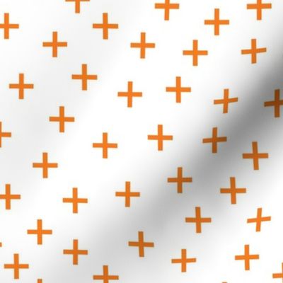 Plus Pattern Orange on White