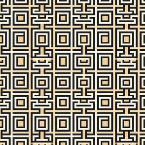 Art Deco Elegance Seamless Pattern - Navy and Gold Geometric Design