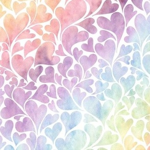 Swirly Watercolor Hearts in Cotton Candy - Whiskers and Blooms Collection - Angelina Maria Designs