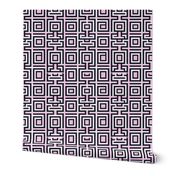 Chic Geometric Labyrinth Seamless Pattern - Soft Pink and Dark Mauve Design