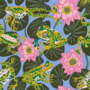 Frog  Party - Oversized Pattern