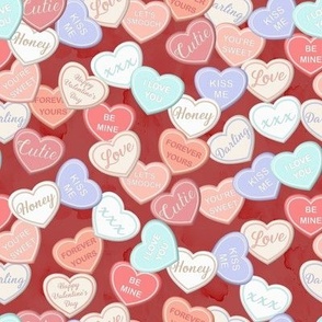 Candy Hearts Red