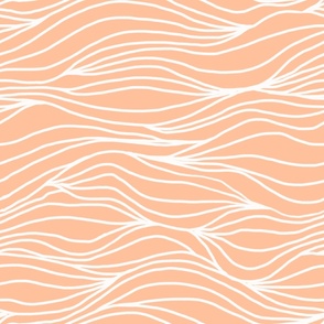 Tranquil peach fuzz waves / large for bedding and wallpaper / relaxing wallpaper for meditation