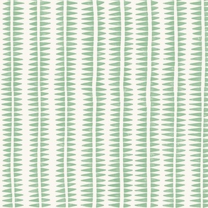 Small aztec triangle green fern leaf vertical stripe