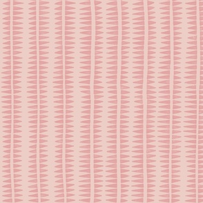 Small aztec triangle rose pink fern leaf vertical stripe