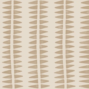 Small aztec triangle neutral beige fern leaf vertical stripe