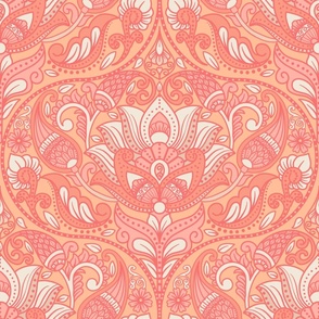 Large - Peach Fuzz Paisley 